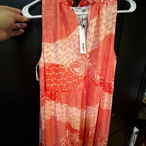 New! BB Dakota - Orange and White Sleeveless Dress